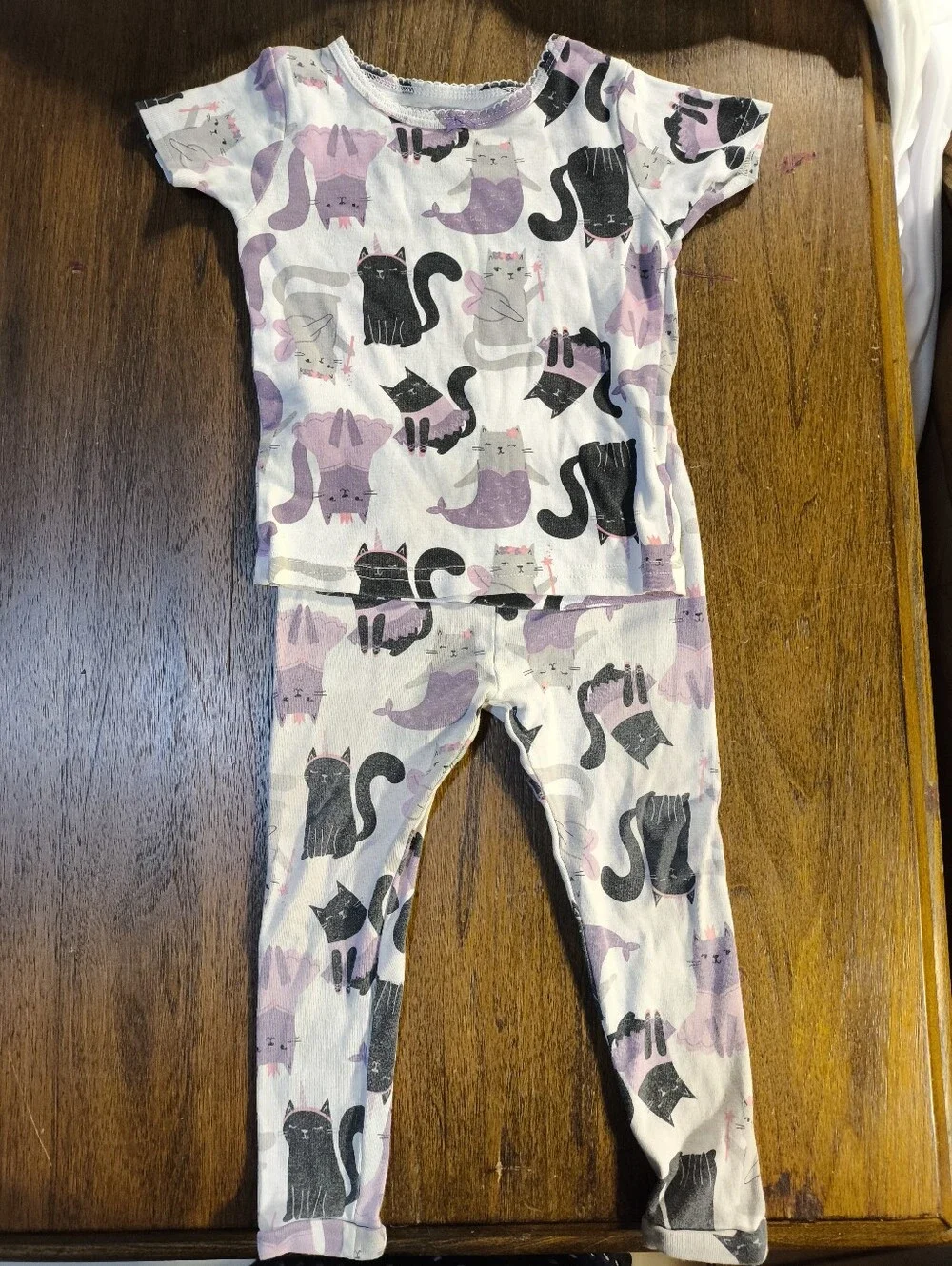 Cat Print Pajamas 2T